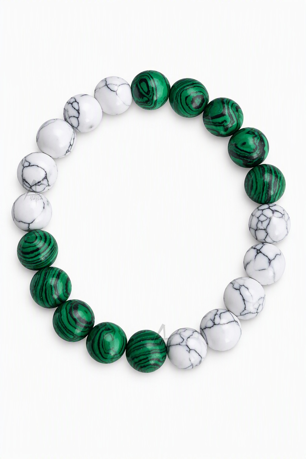 Faux Malachite and Howlite Bracelet