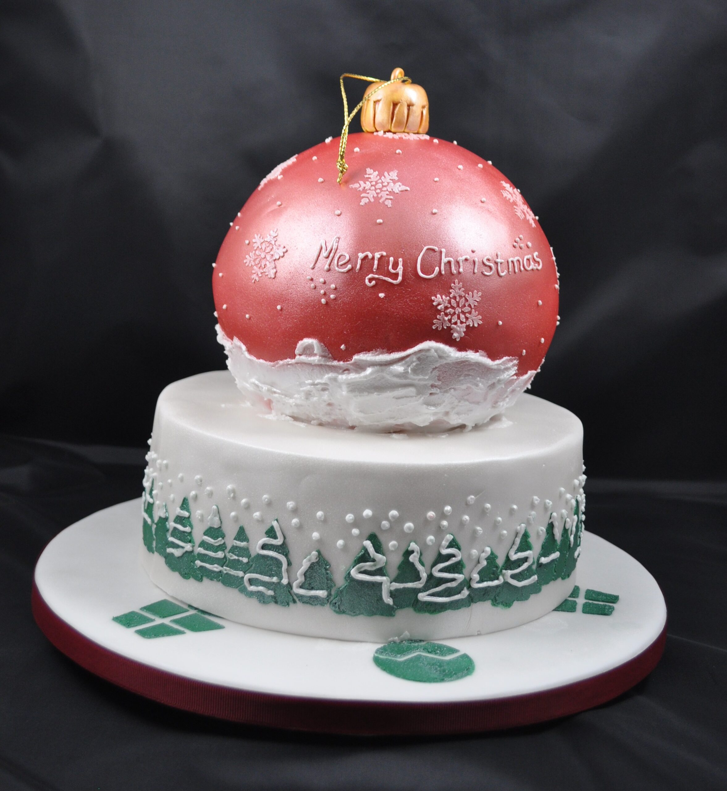Christmas bauble cake