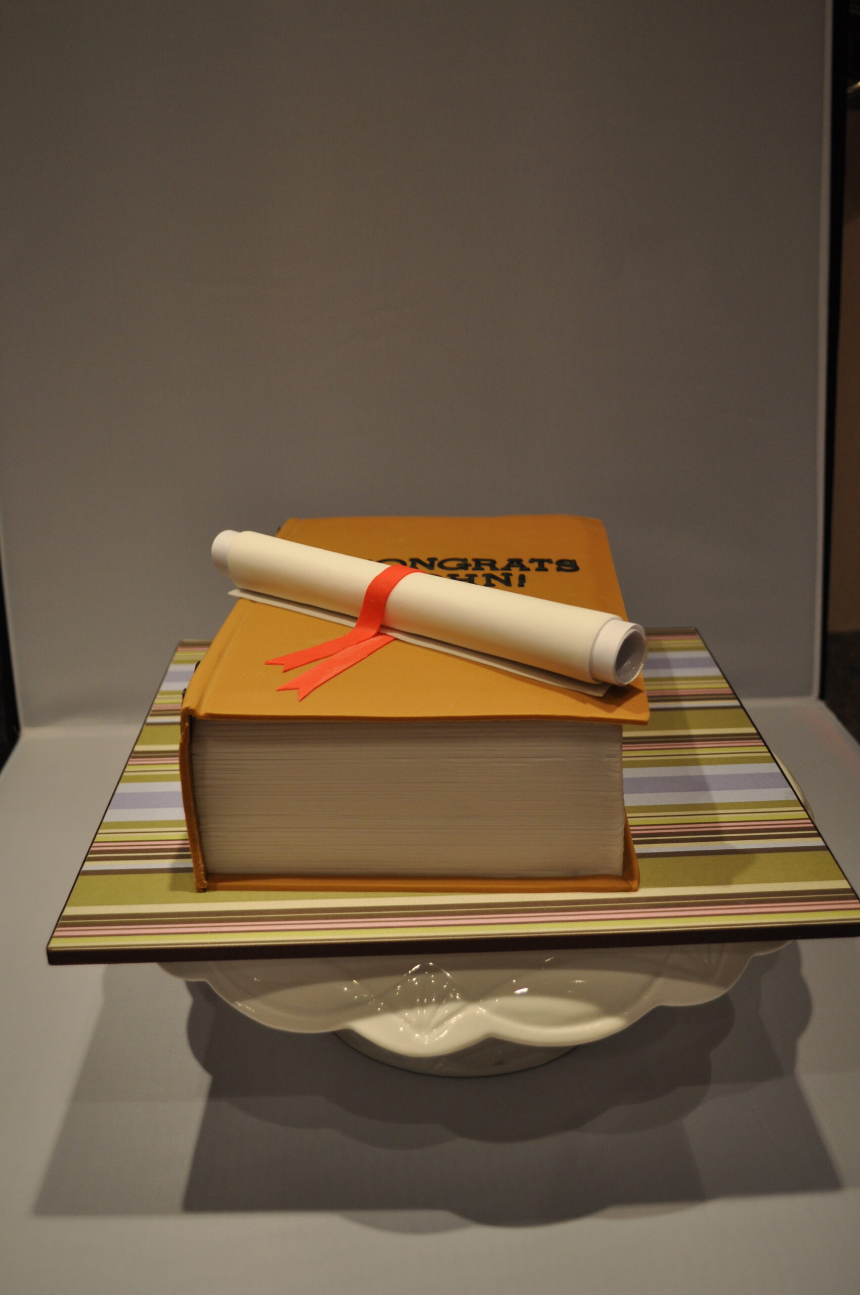 Book and scroll cake