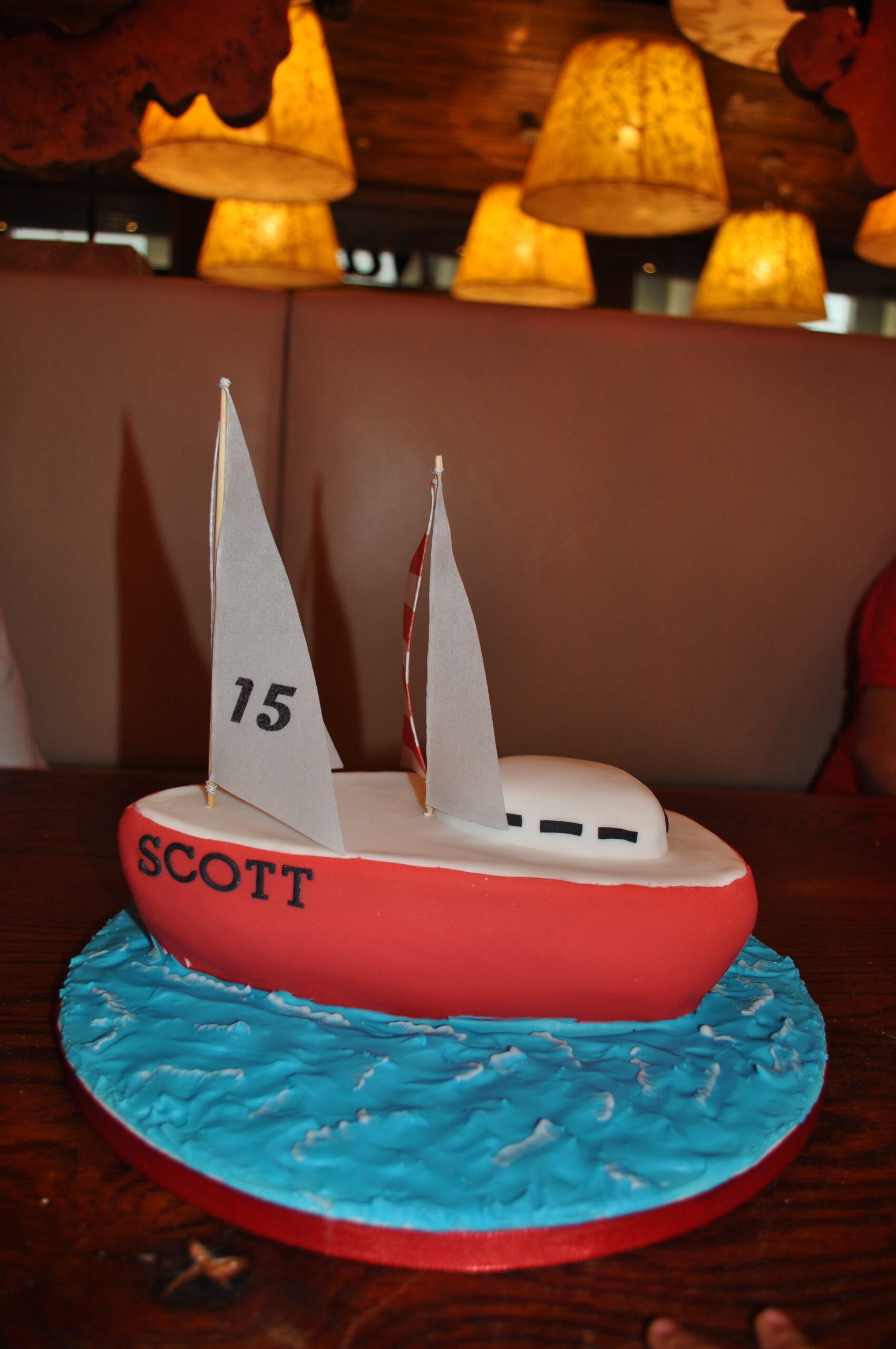Sailing boat cake